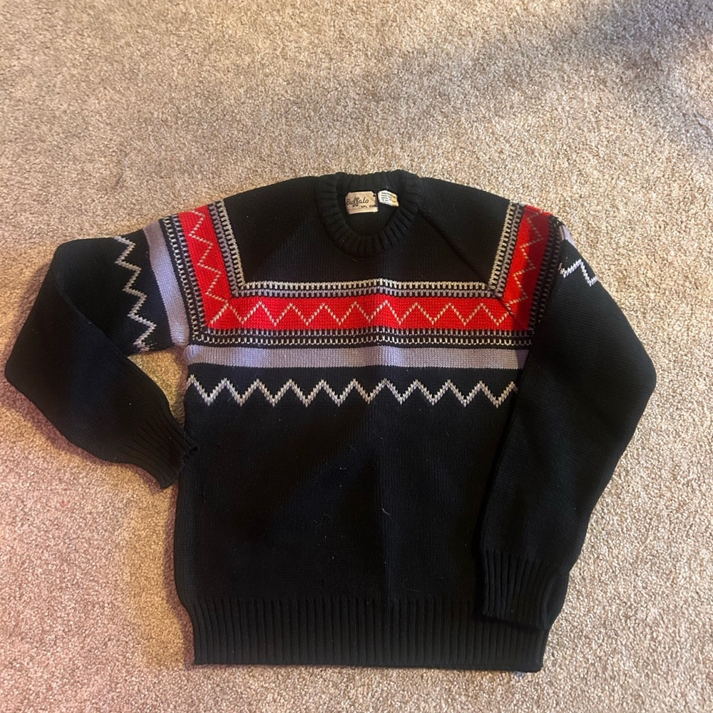 Men's vintage Black and Red Sweater